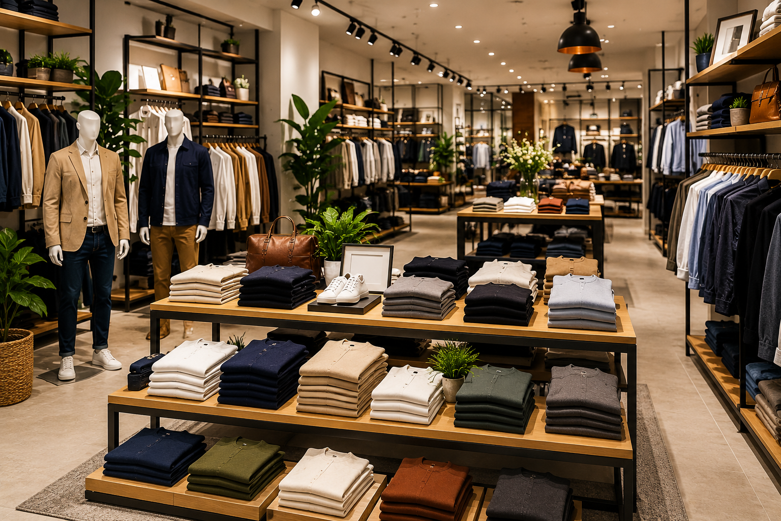 Modern retail store with organized product displays