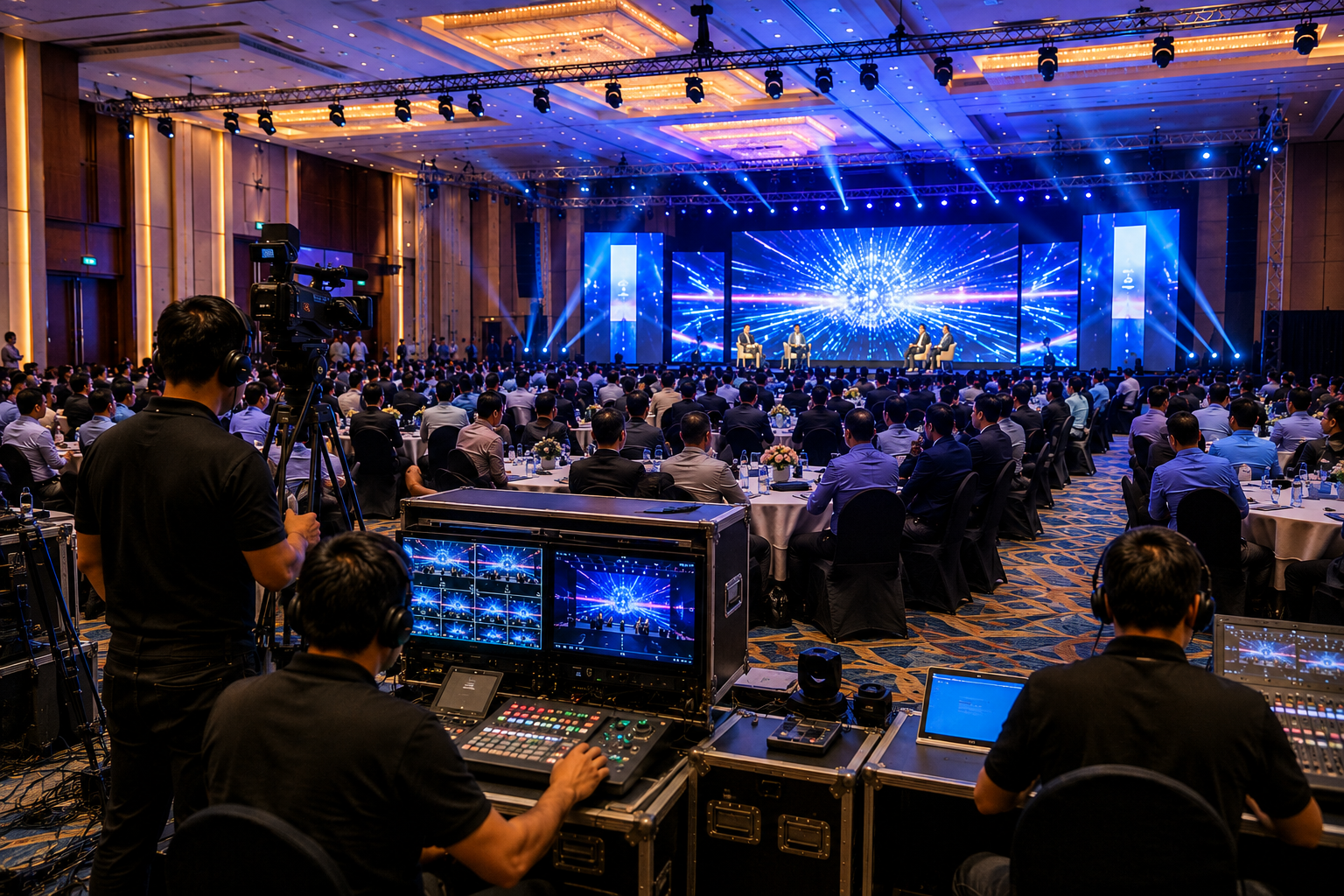 Professional event production setup